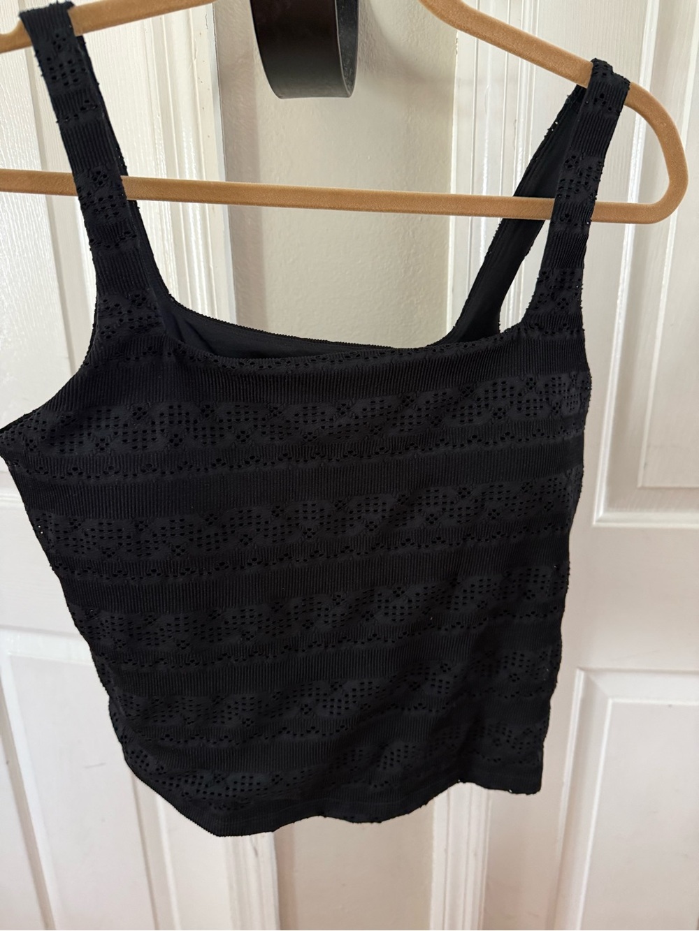all in motion Black Eyelet Knit Tank
